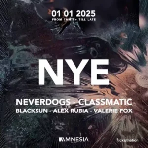 Nye alla discoteca Amnesia di Milano 1 Gennaio 2025