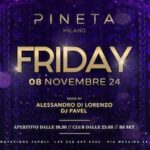 Dj Pavel ed Alessandro Di Lorenzo alla discoteca Pineta Milano. 8 Novembre 2024