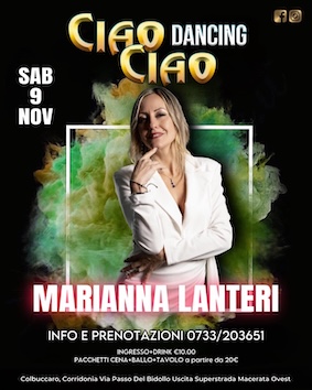 Marianna Lanteri al Ciao Ciao Samanà Minuit di Colbuccaro. 9 Novembre 2024