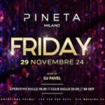 Pavel dj alla discoteca Pineta Milano. 29 Novembre 2024