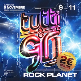 Tutti a 90 alla discoteca Rock Planet di Cervia. 9 Novembre 2024