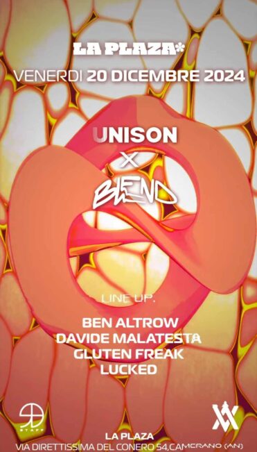 Unison del 20 Dicembre 2024 alla discoteca La Plaza Ancona