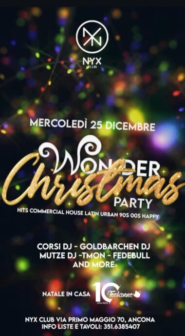 Wonder di Natale 2024 alla discoteca Nyx Ancona