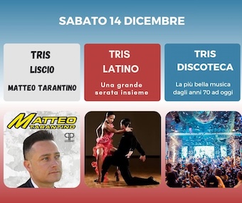 Matteo Tarantino al dancing Tris Orciano di Pesaro. 14 Dicembre 2024