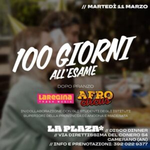 Pranzo dei 100 giorni alla discoteca La Plaza Ancona. 11 Marzo 2025