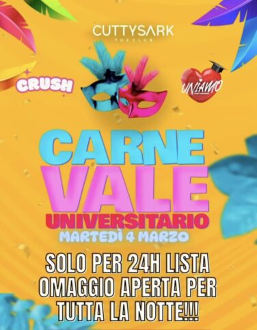 Carnevale universitario del 4 Marzo 2025 al Cutty Sark Pescara