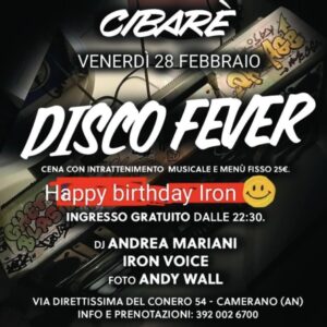 Disco fever del 28 Febbraio 2025 presso Cibarè Ancona