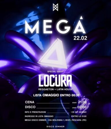 Locura alla discoteca Megà Pescara. 22 Febbraio 2025