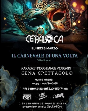 Carnevale al ristorante La Cipolla D’Oro. 3 Marzo 2025