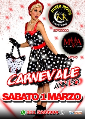 Carnevale anni 50 al Mya Silver Moon di Colonnella. 1 Marzo 2025