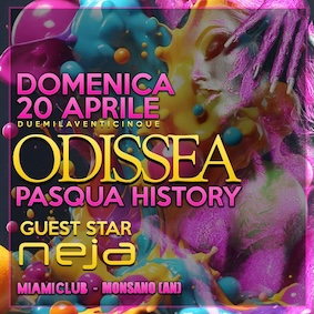 Pasqua Odissea History guest Neja alla Discoteca Miami di Monsano. 20 Aprile 2025