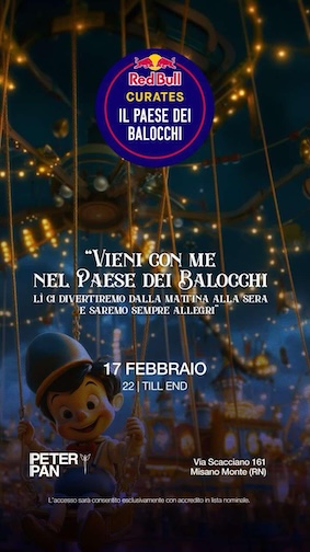 Red Bull Curates alla discoteca Peter Pan di Riccione. 17 Febbraio 2025