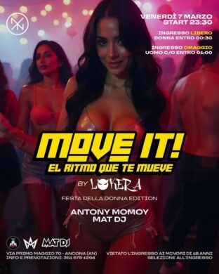 Festa della Donna Move It alla discoteca Nyx Ancona. 7 Marzo 2025