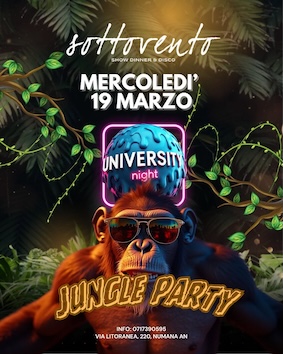 Jungle University Party al Sottovento di Numana. 19 Marzo 2025