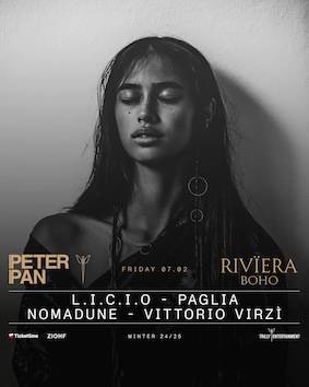 Riviera Boho alla Discoteca Peter Pan Riccione. 7 Febbraio 2025