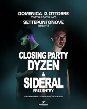 Closing Party del Settepuntonove di Porto San Giorgio. 13 Ottobre 2024