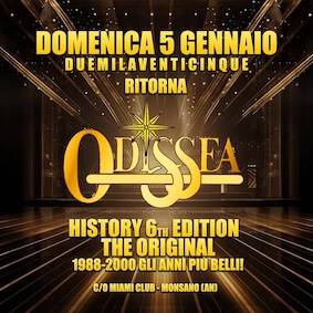 Odissea History the original alla Discoteca Miami di Monsano. 5 Gennaio 2025