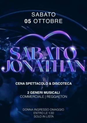 Cena spettacolo del 5 Ottobre al Jonathan di San Benedetto