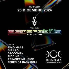 Memorabilia alla discoteca Donoma di Civitanova Marche. 25 Dicembre 2024