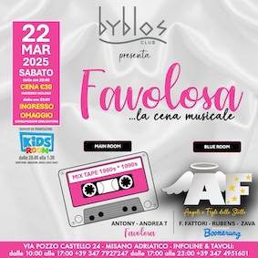 Angeli e Figli delle Stelle con Favolosa alla discoteca Byblos di Riccione. 22 Marzo 2025