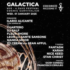 Capodanno Cocoricò Riccione, Galactica quarto giorno. 1 Gennaio 2025